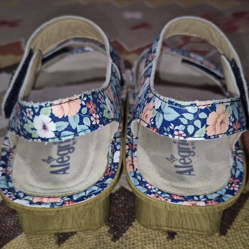 🔥Alegria PG Lite 39 8.5 Springer Floral Print Leather Sandal Rocker Platform - Picture 5 of 11